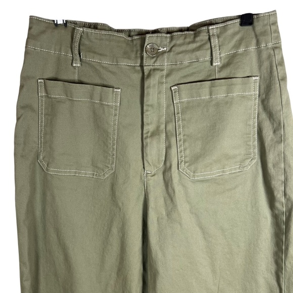 Telluride Clothing Co. Olive Green Cropped Pants Size 12 - Picture 3 of 8